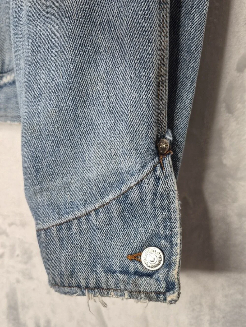 Vintage 80s Polo Ralph Lauren Made in USA Distressed Denim Jacket Medium